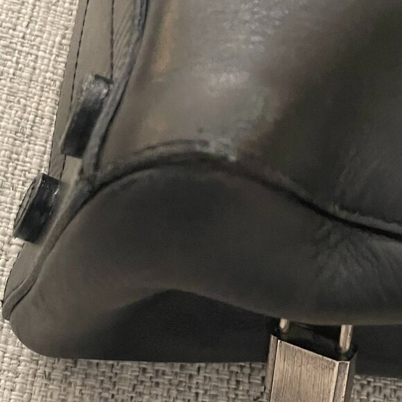 Authentic PRADA Vitello City Tote Black Sleek Leather Medium Size Unisex - Picture 13 of 16